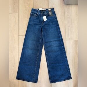 Levi's Dark Blue Wide Leg Jeans - High Rise Flare